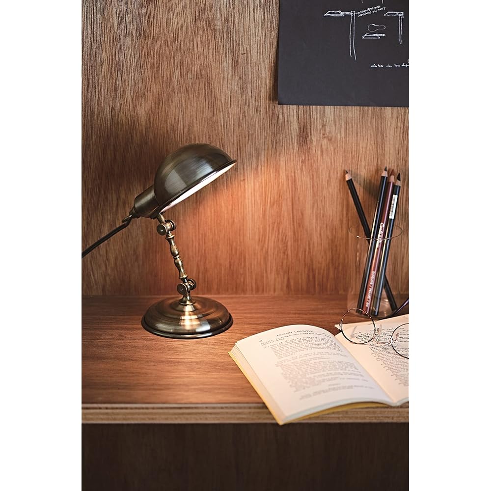 Interform Desk Light LT-2103GD Classic White Mini Bulb Gold Retro Antique