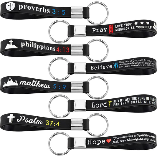 36 Pack Christian Bible Keychains with Bible, Christian Keychains, Silicone Inspirational Keychains, Hope, Faith, Prayer, Lord Themed Religious Keychains for Women, Men, Church, Baptism, Easter Gifts, Multicolor, Medium