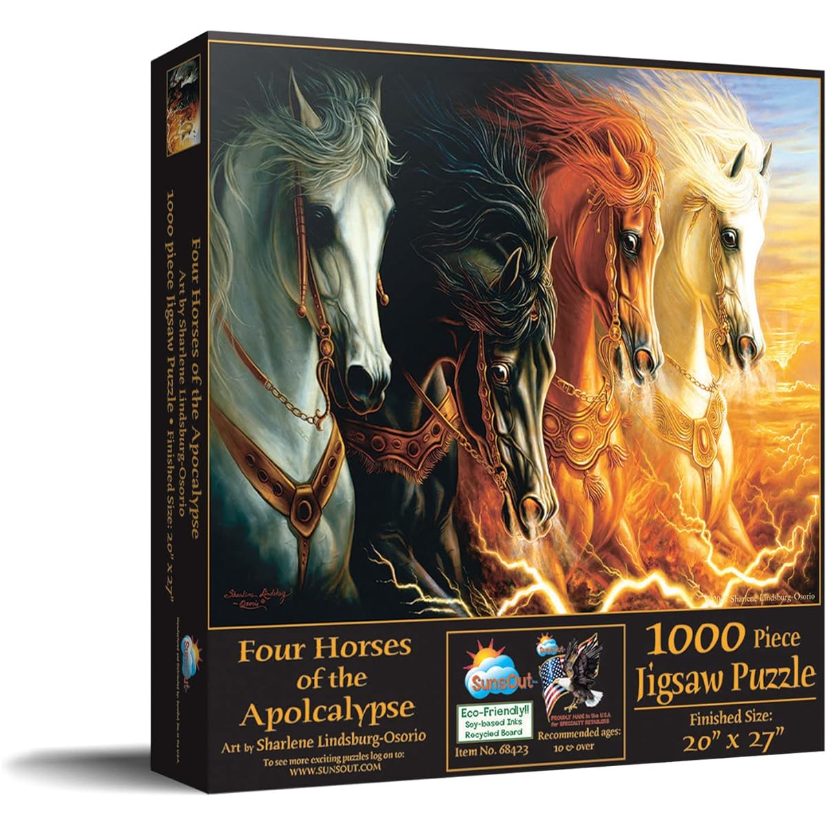 SUNSOUT INC - The Four Horses of the Apocalypse - 1000 Piece Jigsaw Puzzle Artist: Lindskog-Osorio - Finished Size 20" x 27" - MPN# 68423
