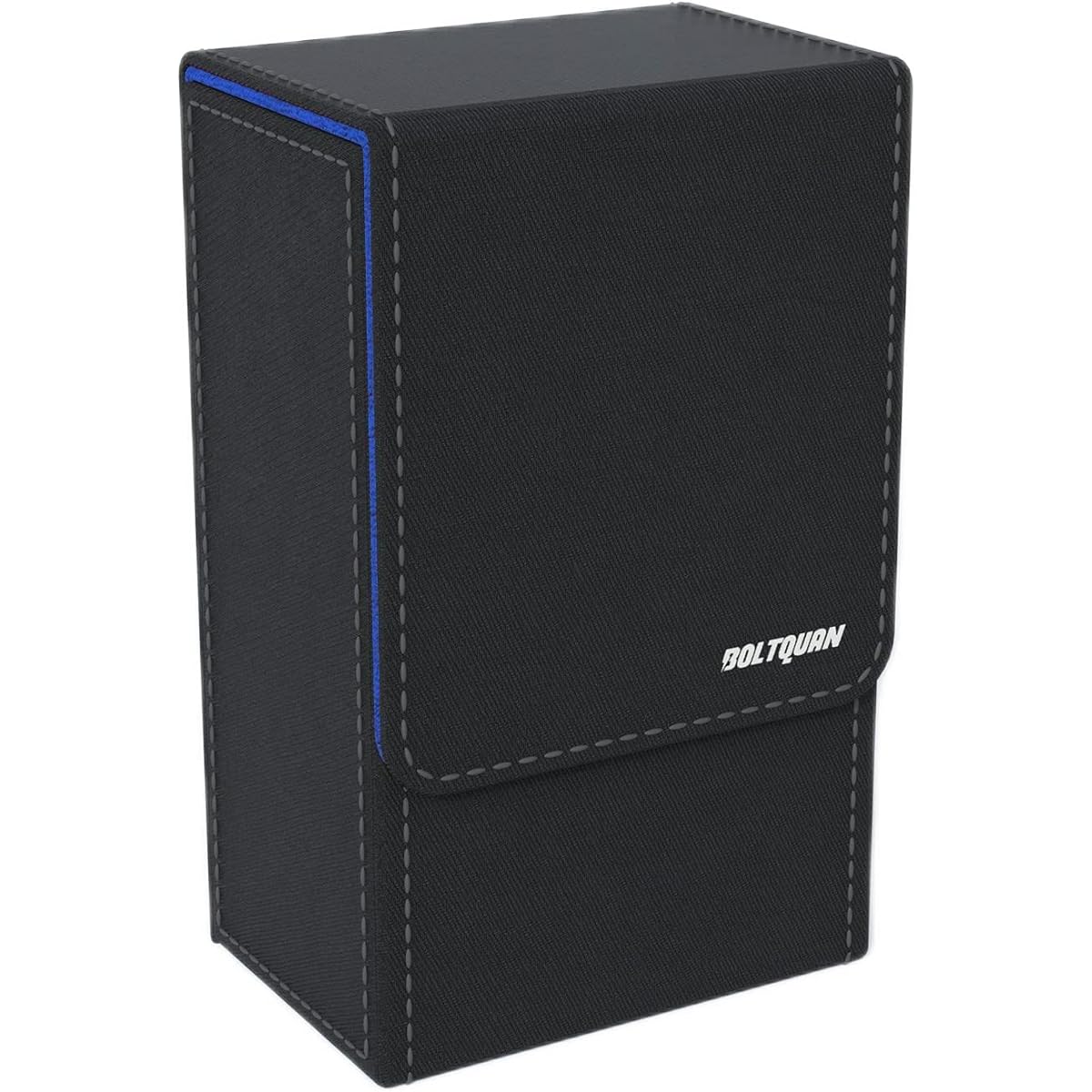 Black Tarot Card Holder with Blue Interior, Fold-Top Tarot Card Box Case, Magnetic Lid Closure, Fits Standard Tarot Card Decks, Holder Dimensions 5.39 x 3.38 x 2.24 Inches (137 x 86 x 57mm) (Blue)