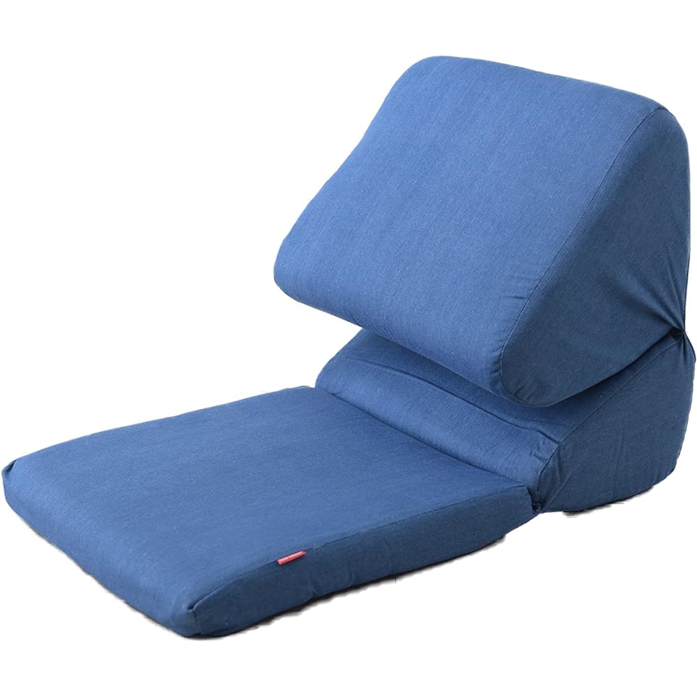 AZUMAYA TV Pillow Sleeping Chair Cushion Chair Cushion Mat Light Denim