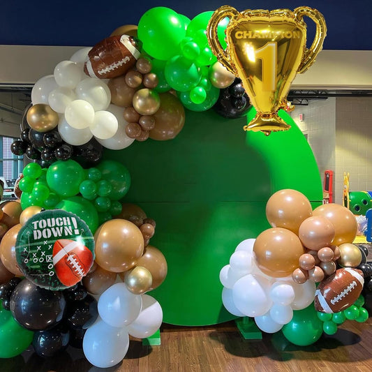 93pcs Sports Balloons Arch Garland Football Party Decorations Brown Green Black Balloons Sports Party Supplies Sports Favors Birthday Party Decorations