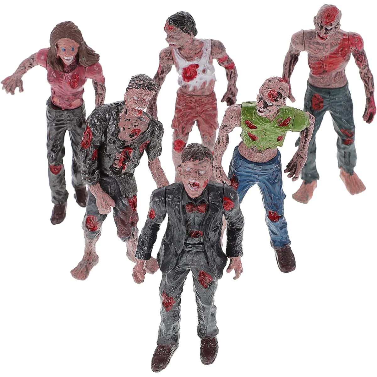 NOLITOY 6 Pieces Halloween Zombie Halloween Zombie Figure Zombie Action Figure Walking Dead Figure Doll Action Figure