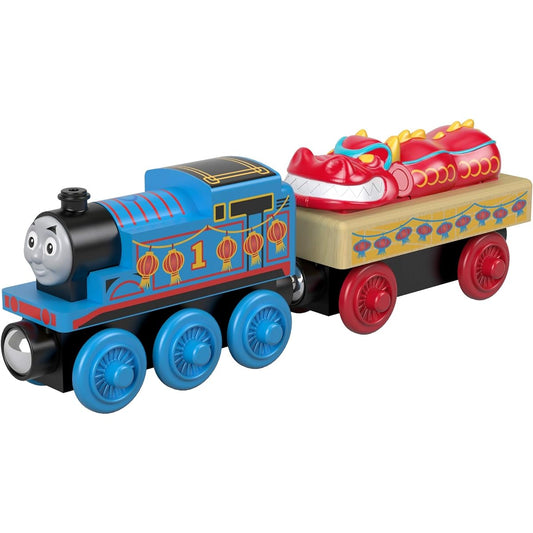 Thomas the Tank Engine Wooden Thomas & Chinese Dragon Wooden Train Engine Cargo Car Dragon Figure