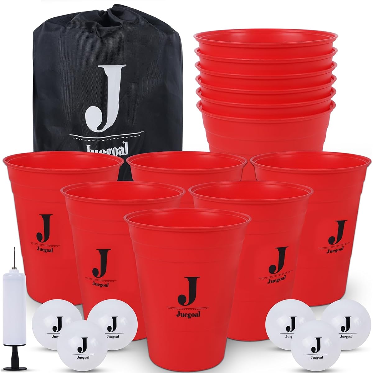 Juegoal Giant Outdoor Game Yard Game Toss Game Set with Durable Bucket and Ball Throwing Game for Beach Camping Lawn Tailgate Backyard