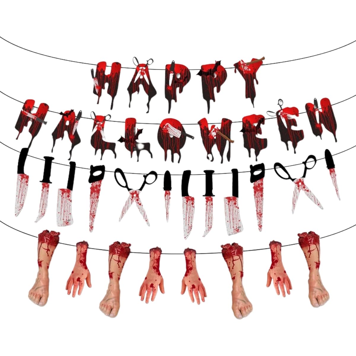 Dismembered Body Parts Banner Bloody Halloween Decorations Creepy Halloween Banner Zombie Decorations Chucky Party Decorations Halloween Birthday Party Decorations Halloween Decorations Scary Fake