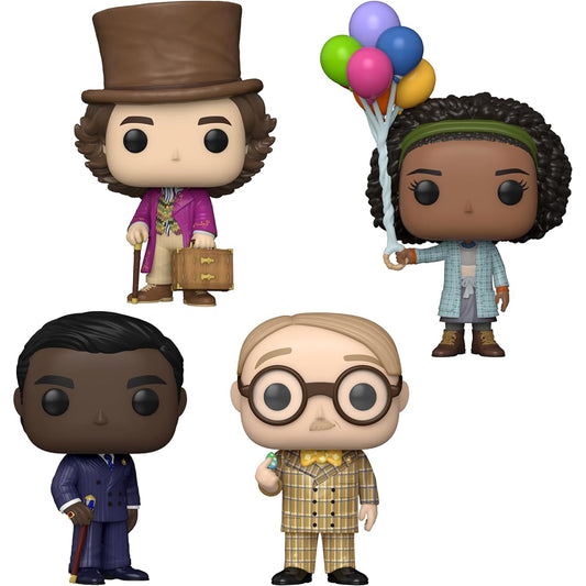Funko Pop! Wonka (2023) Movie Set of 4 - Willy Wonka Prodnose Noodle Slugworth