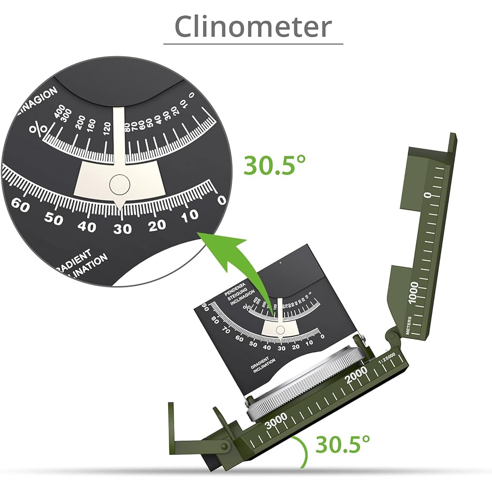 Proster IP65 Hiking Compass with Sighting Clinometer Professional Military Compass Metal Camping Compass Waterproof with Carry Bag for Camping Hunting Hiking Geological Activities