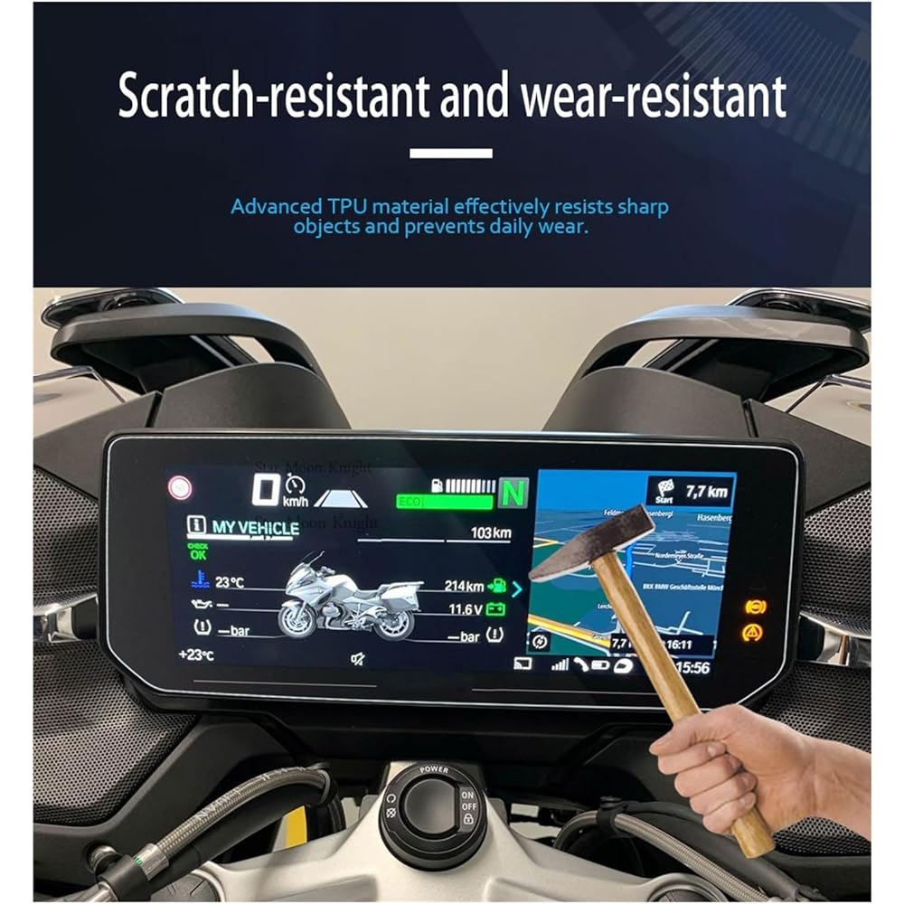 Fits for B&MW R 1250 RT R1250RT R1250 RT 1250RT 2021-Moto Scratch Cluster Screen Dashboard HD Protective Instrument Film Protector Instrument (Color: Quantity- 4)