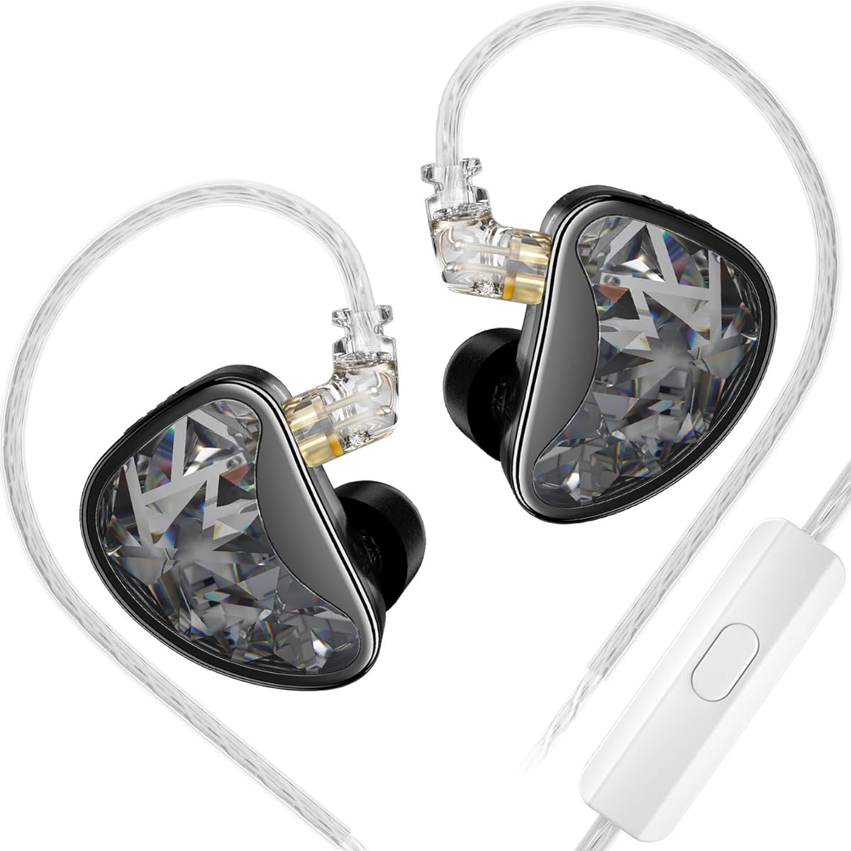 KZ AS24 12 Balanced Armature Driver Earphones Extra Bass IEM Earphones Ear Monitor for Audiophilly (Gun Color (Adjustable Version), with Microphone