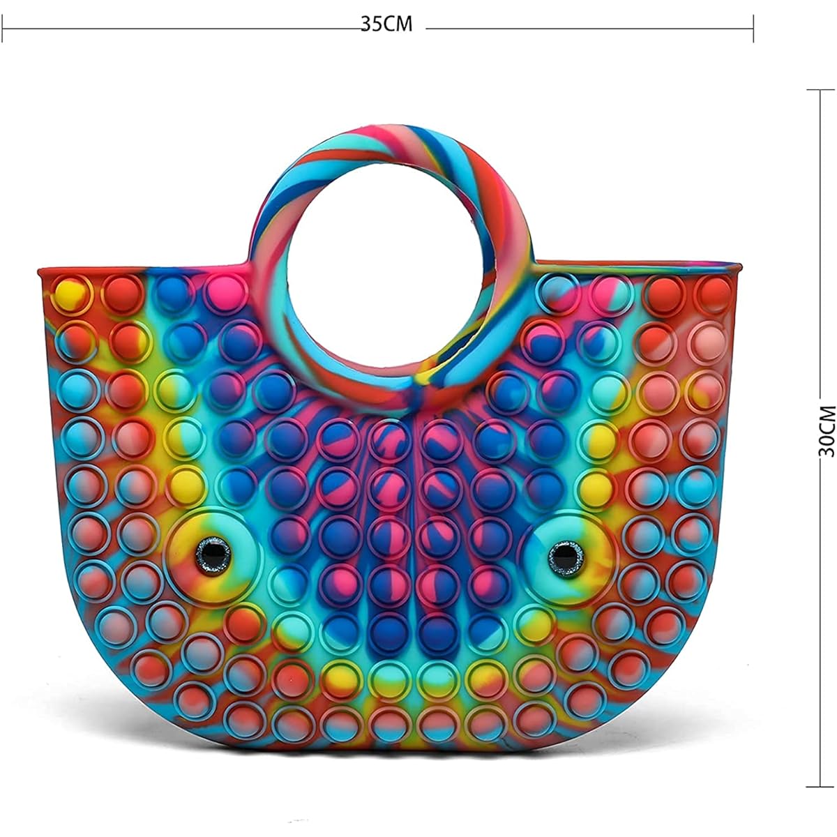 Push popitsfidgettoys Handbags Women's Fashion Silicone Handle Bags