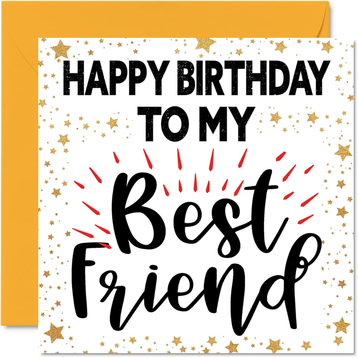 Stuff4 Funny Birthday Cards for Friend - Best Friend - Best Friend - Heartfelt Happy Birthday Card for Best Friend Birthday Gift for Friend 5.7 x 5.7 Inch Friendship Greeting Card Gift for Best Friend