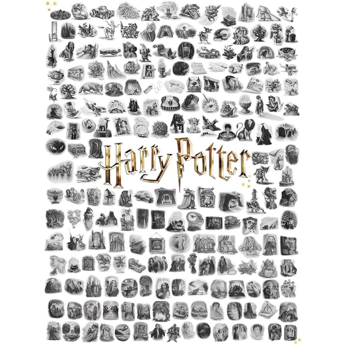 New York Puzzle Company Harry Potter Chapter Art 1000 Piece Jigsaw Puzzle