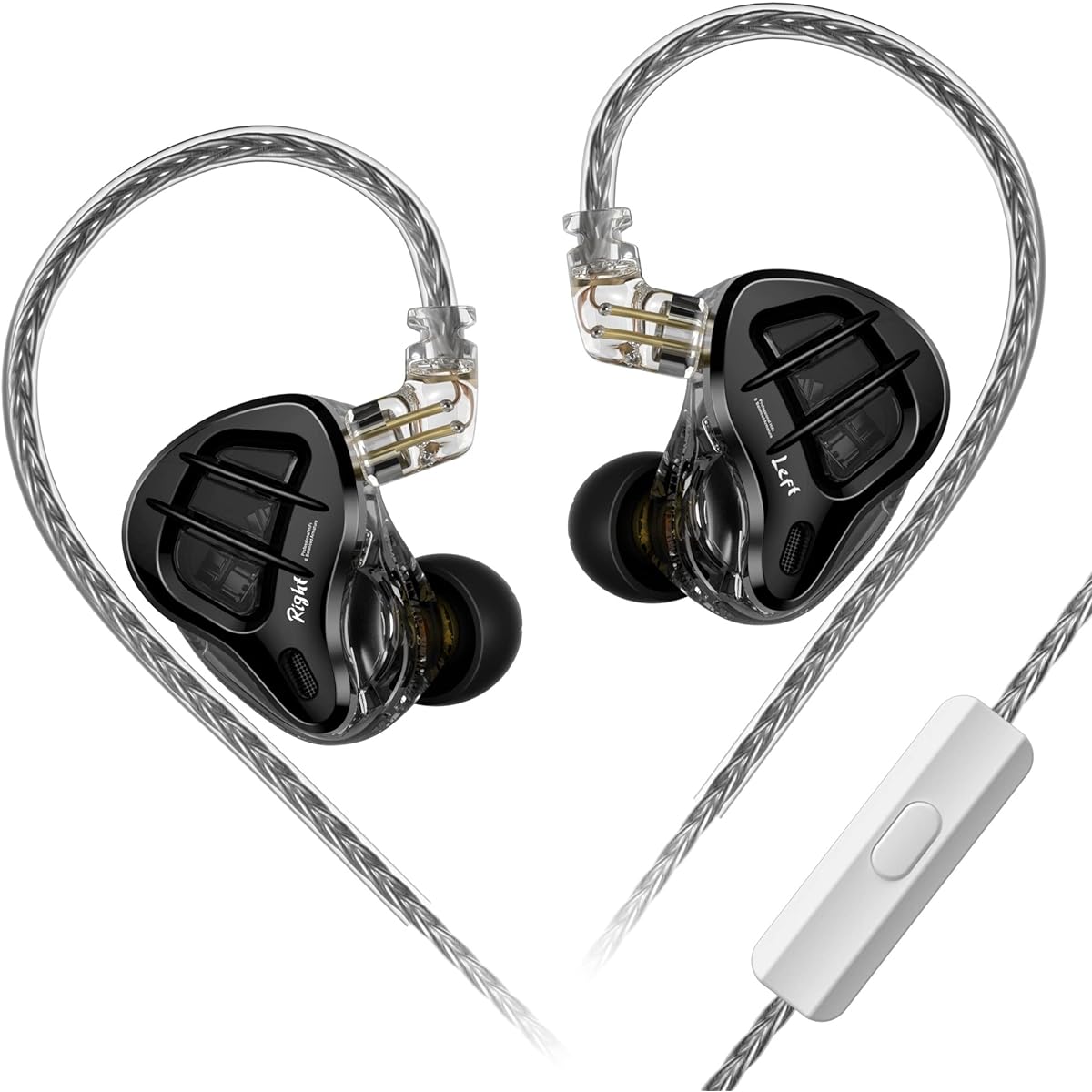 KZ ZAR 1DD+7BA Wired Headphones, In-Ear Headphones, Monitoring Headphones, Music Gaming, 3.5MM Interface with 2 Pin Detachable Wire HD Microphone