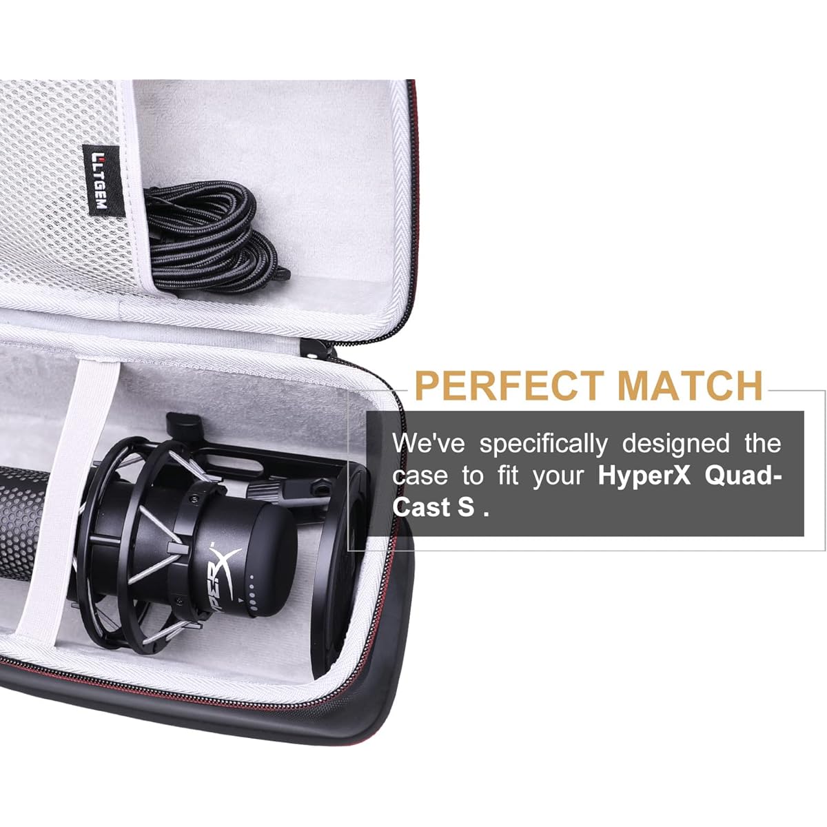 LTGEM Hard Case for HyperX QuadCast/QuadCast S Condenser Microphone (Inside: 10.5"x5.1"x5.1")
