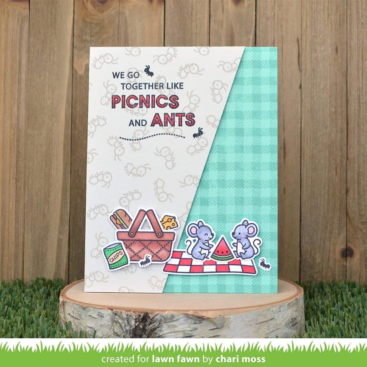 Lawn Fawn Crazy Antics 4" x 6" Clear Stamp Set and Coordinating Dies, Set of 2, LF2336 and LF2337