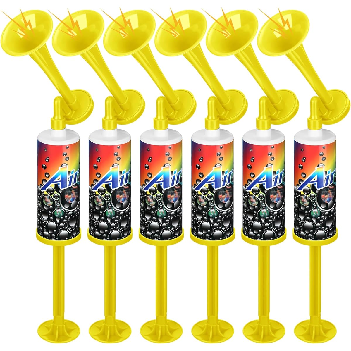 Poen Reusable Air Horn Loud Handheld Air Pump Horn Portable Boat Horn Bear Self Defense Blow Horn Plastic Party Noise Maker for Boat Sports Event Birthday Party Celebration Camping (Yellow)
