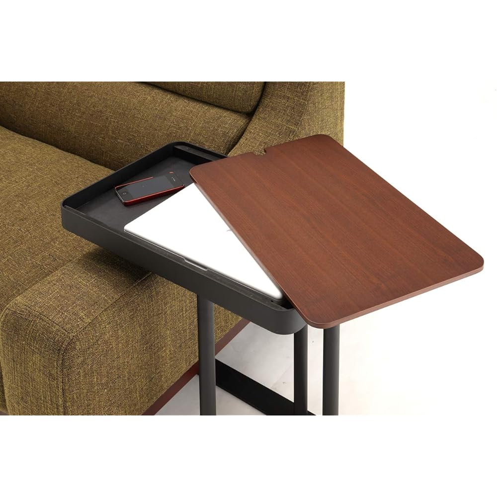 Azuma Kogei Noel Side Table with Storage Dark Brown SST-810