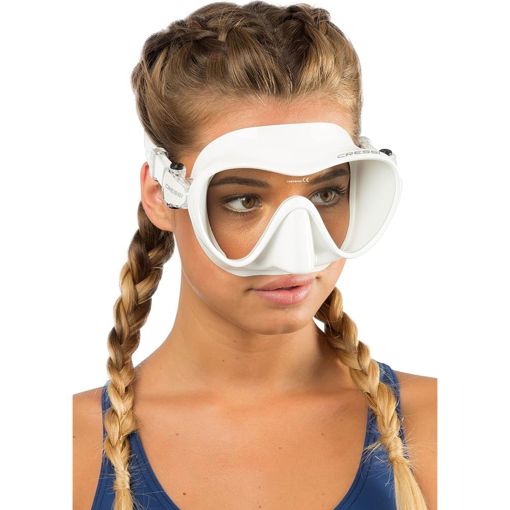 CRESSI Scuba Diving Snorkeling Mask [F1] Frameless Single Lens Colorful High Quality Silicone [Genuine Product]