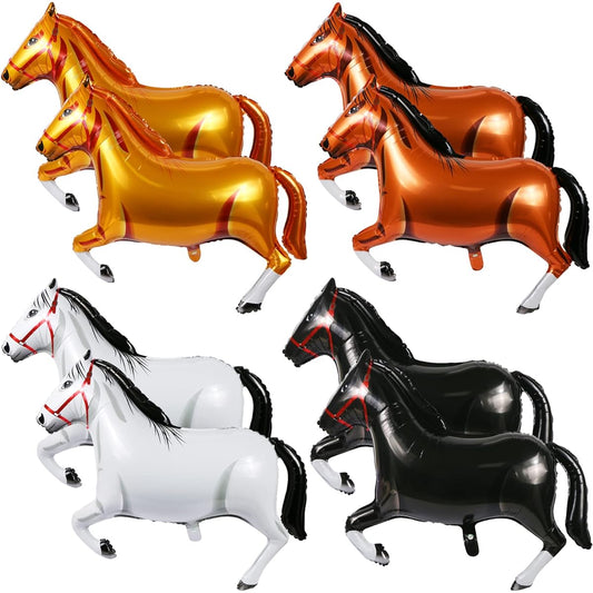 8pcs 41inch Large Horse Balloons Horse Shape Balloons Horse Shape Aluminum Balloons Horse Theme Party Balloons Horse Theme Decorations Birthday Baby Shower Cowboy Party Supplies 4 Colors