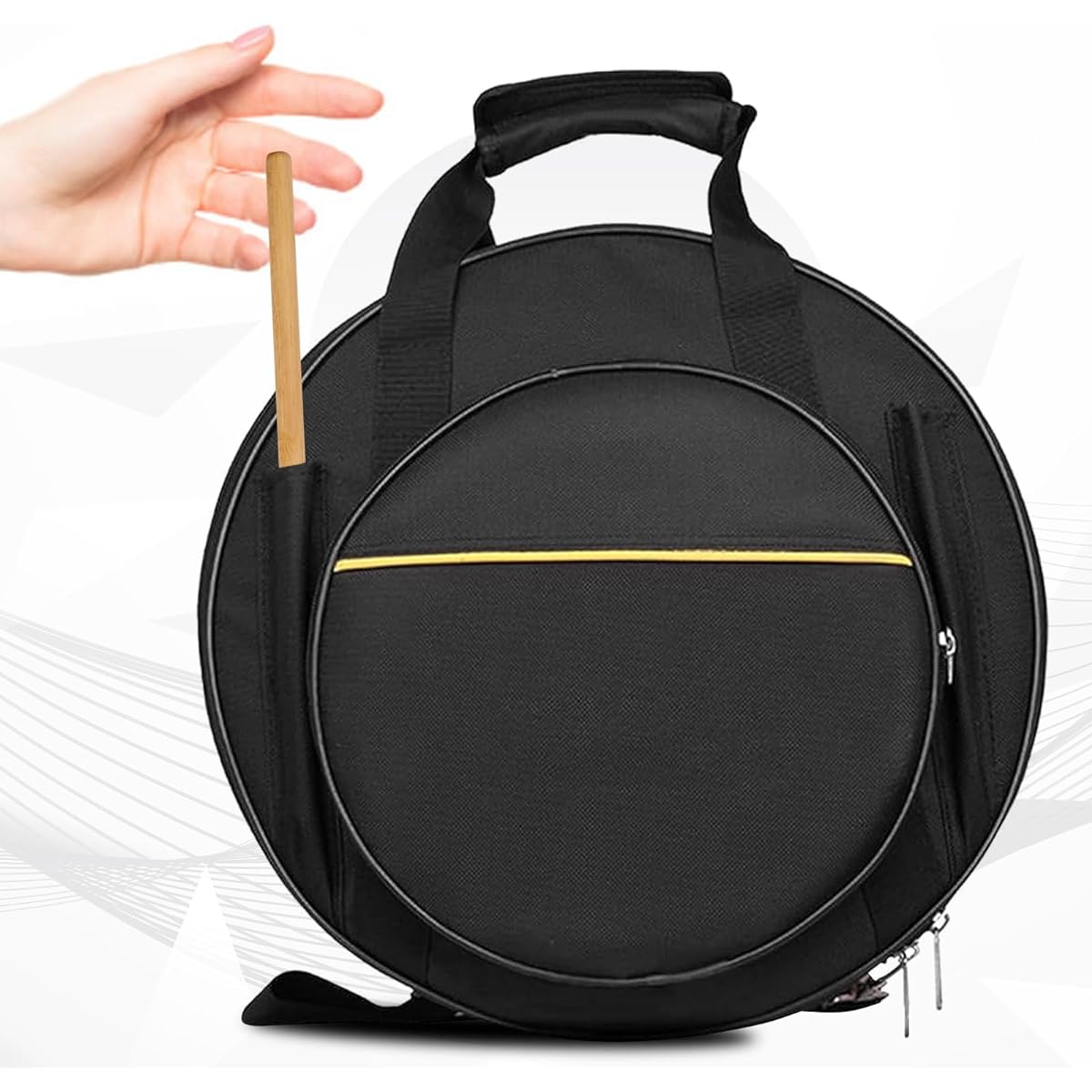 Qozabualy Snare Drum Case - 7.9" x 15.7" (H x Diameter) - Qozabualy Waterproof Thick Snare Bag with Adjustable Strap Fits 13/14" Snare Drum Gig Drum Case Marching Band