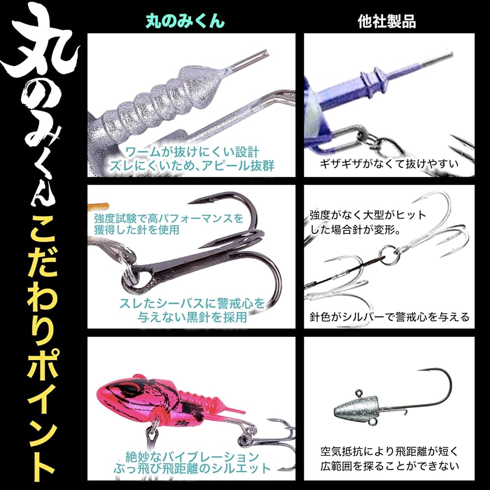 [Marumi-kun] Sea bass jig head lure flounder set vg16 vg22 vg28 vibration jig head blue fish