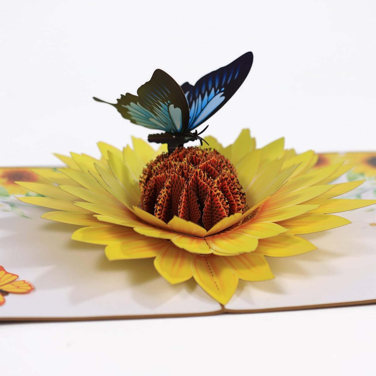 Thank You Pop Up Mother's Day Card, 3D Pop Up Birthday Card with Sunflowers and Butterflies, Anniversary Card, Valentine's Day Card, All Occasions for Wife from Women, Mom, Daughter, Son, Children.