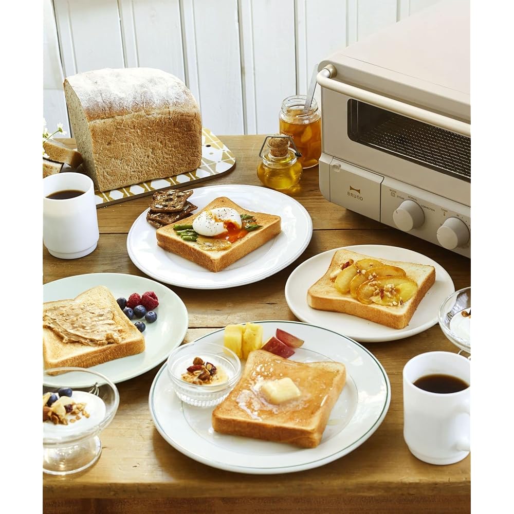 BRUNO Steam Bake Toaster 4 Pieces Steam Convection Function Temperature Adjustment Timer Celebration Moving New Life Wedding Gift Gift Toaster White White BOE067-WH 1704752