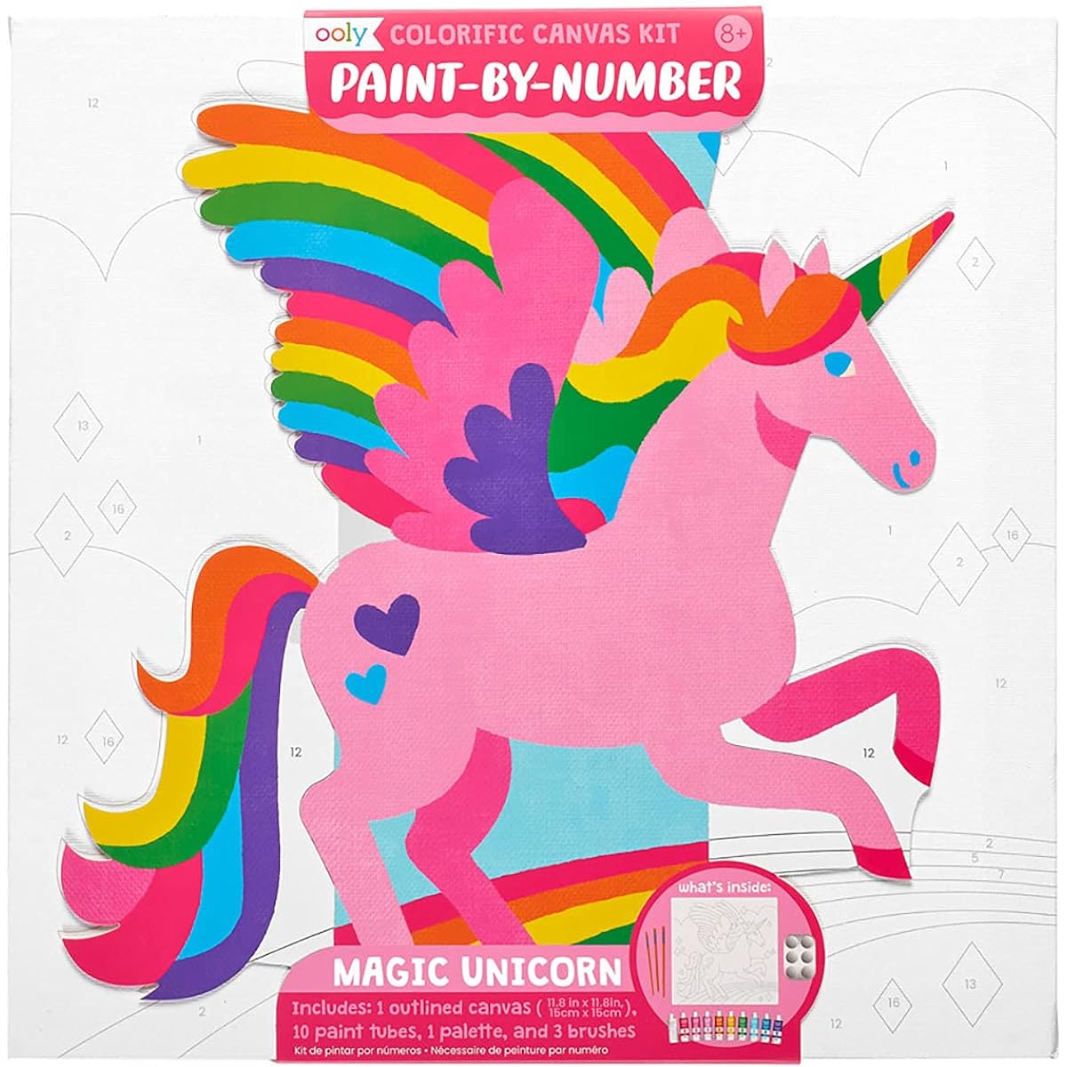 Woolly, Colorful Canvas Paint by Number Kit - Magic Unicorn