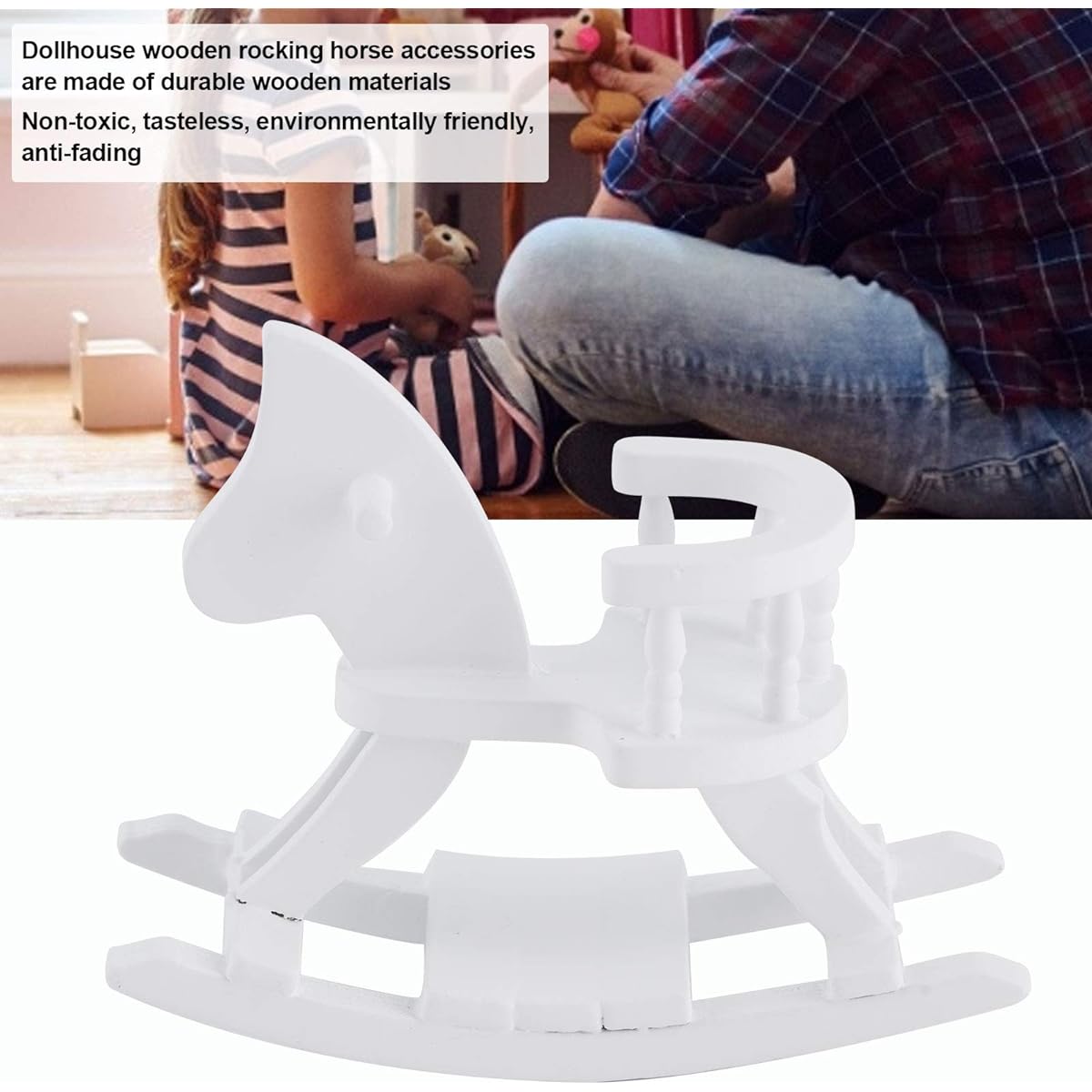 Dollhouse Furniture 112 Wooden Dollhouse Horse Rocking Miniature Chair Dollhouse Furniture for Dollhouse for Lovers and Friends