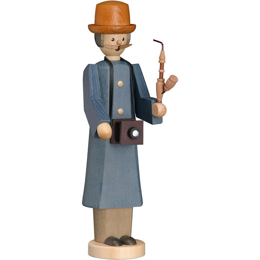 Smoke-emitting doll - photographer - height 31 cm - original - Seiffen, Erzgebirge