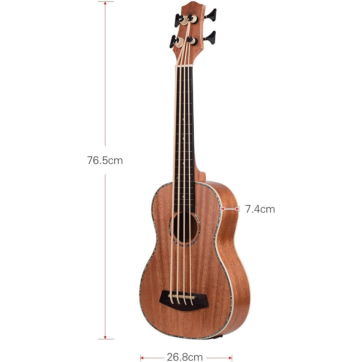 Ukulele 30 inch Electric Bass Ukulele Ukulele Uke Sapele Plywood Body Padauk Fretboard Rubber Strings Built-in Tuner EQ Fashion Clear Line Ukulele