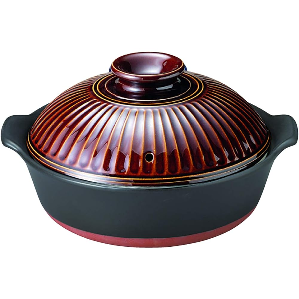 Banko-yaki Steamed Earthen Pot No. 9 IH Compatible 2.4L Kikuka Konahiki Made in Japan 18223