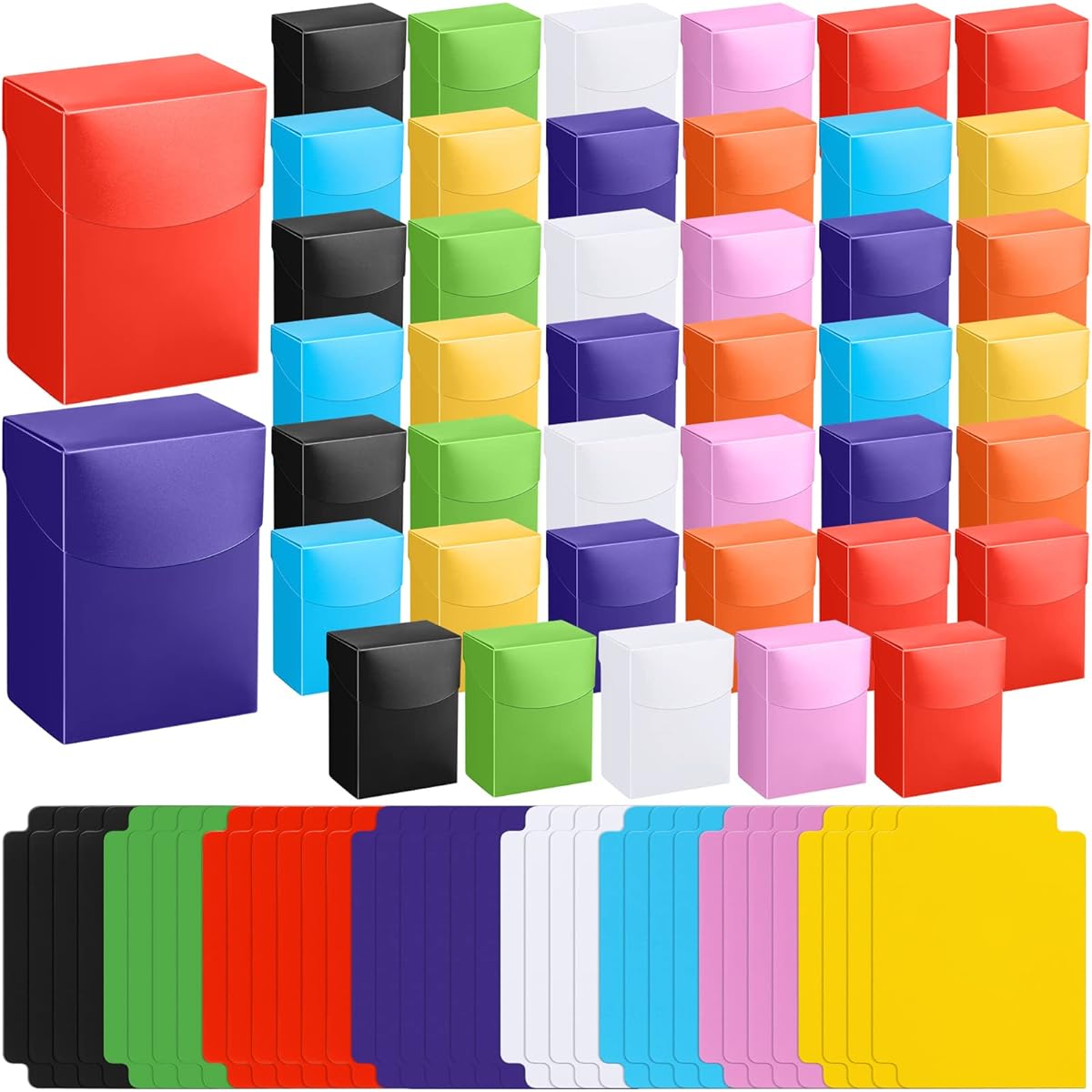 TCG Deck Card Box with Dividers 80 Cards Trading Card Deck Case 40 Cards 40 Dividers Card Game Storage Organizer Playing Card Case Card Carry Case for Trading Cards Gaming Cards Sports Cards
