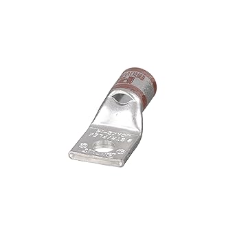 Panduit Domestic Genuine Copper Compression Terminal 1 Hole Flex Wire Compatible Lug AWG8 Mounting Hole 6.9mm 50 Pieces LCAX8-14-L