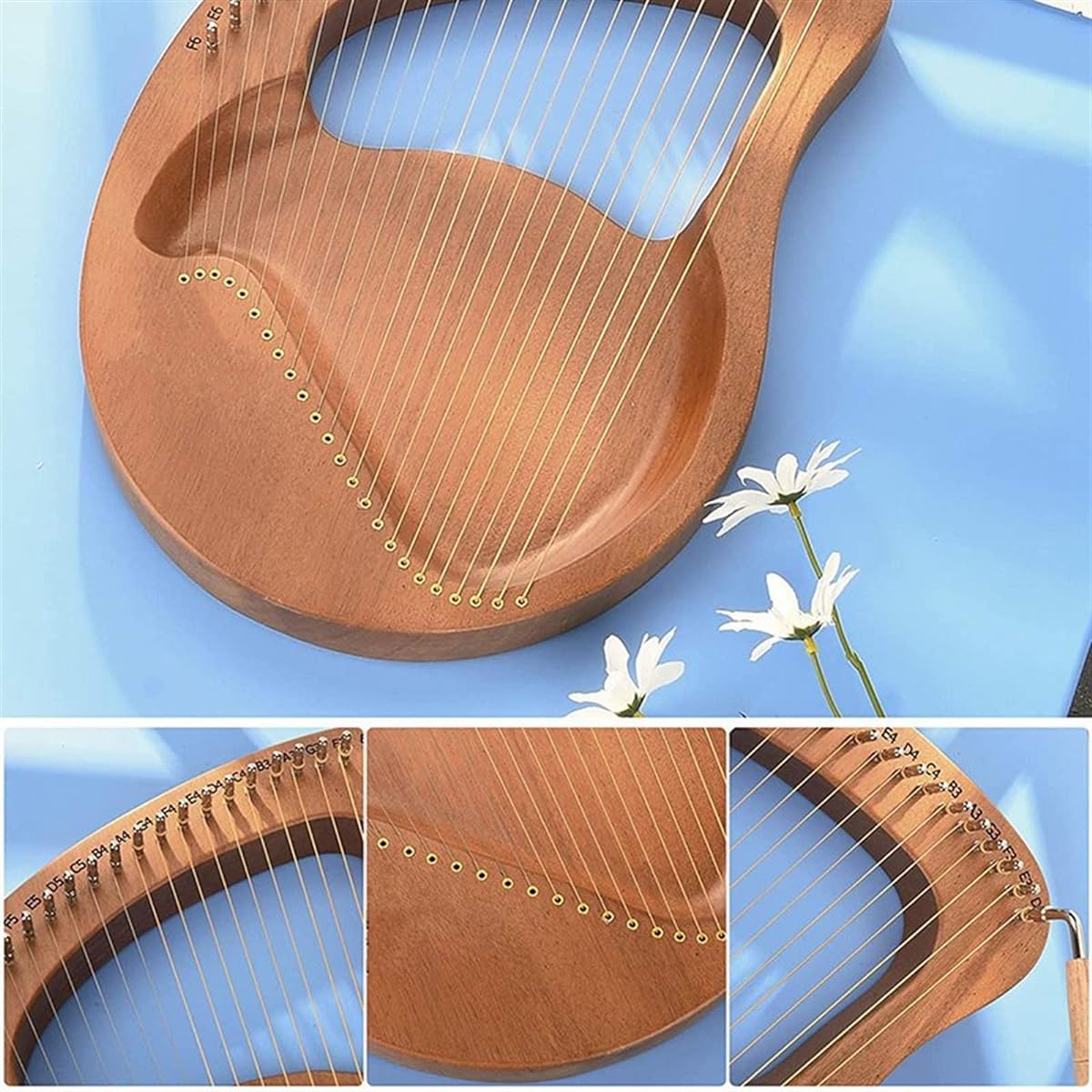 WowZza 24 String Lyre Harp Handheld Harp Musical Instrument with Tuning Wrench Lyra Harp