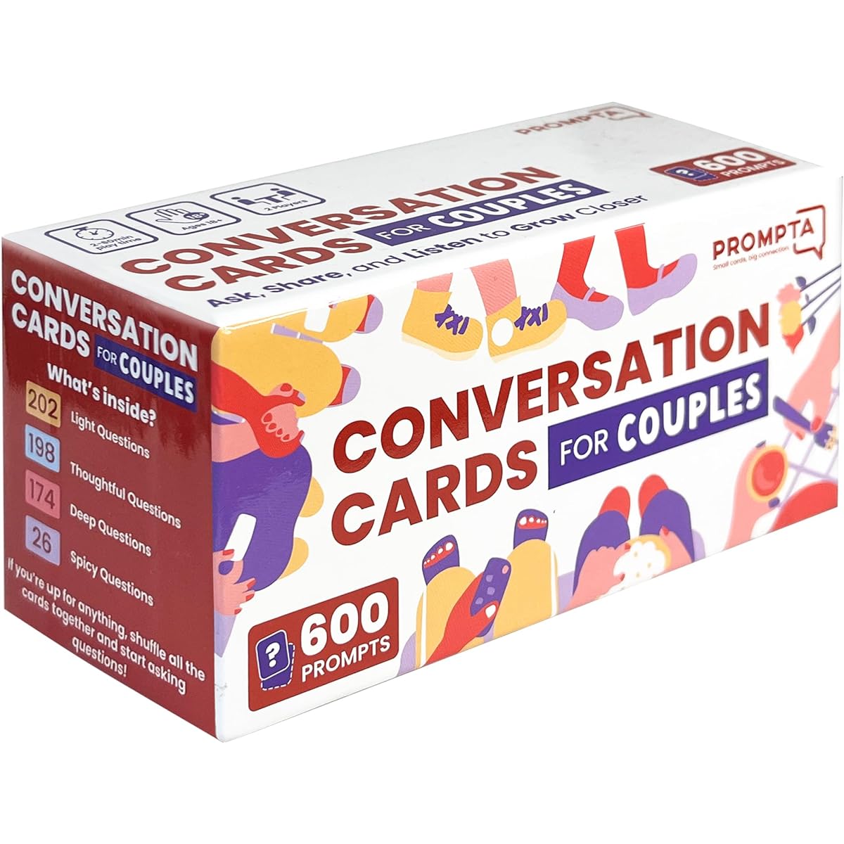 Rayliad 600 Conversation Cards for Couples - Relationship Questions for Couples Games - Card Games for Couples - Date Night Conversation Starters - Couples Games Connect and Talk Game - Couples Gifts