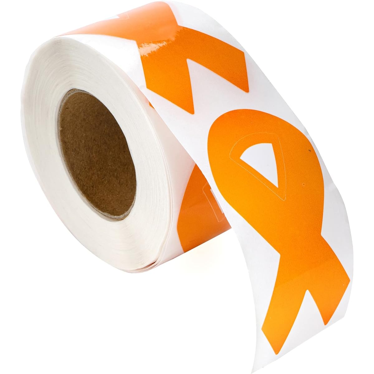 250 Orange Ribbon Stickers (1 Roll) (250 Sheets)