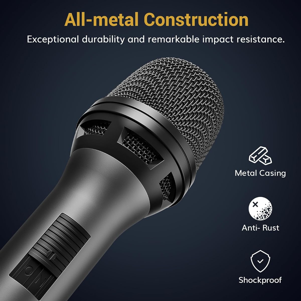 TONOR Professional Vocal Microphone for Singing Dynamic Handheld Wired Karaoke Microphone Cardioid Studio Microphono 5M XLR~1/4 Inch Cable for Speaker/Mixer Machine/Amplifier/Speech/Karaoke/Outdoor