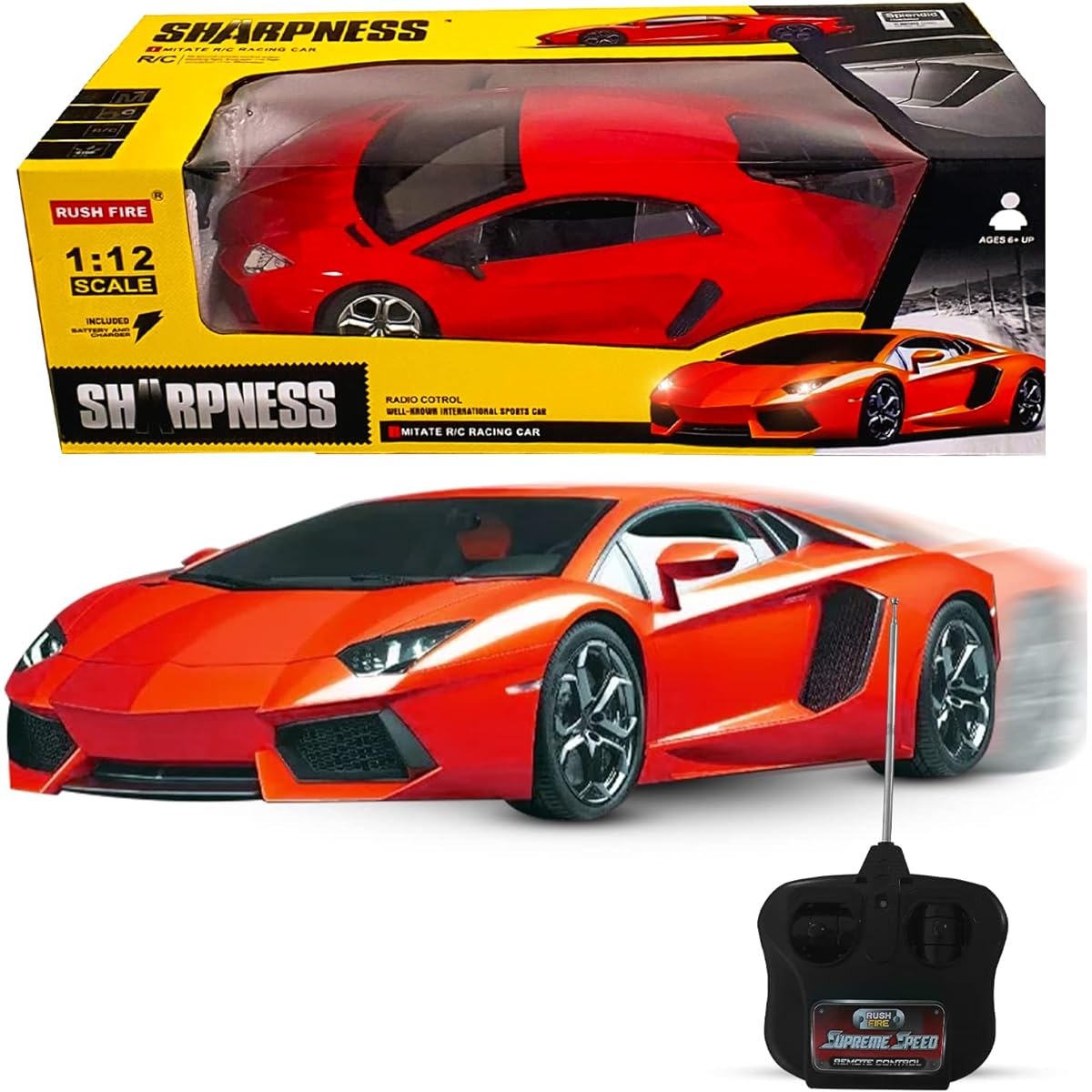 Sharpness High Speed Remote Control Car Toys for Boys and Girls RC Racing Car Radio Control Speed Sports Car 1:12 Scale