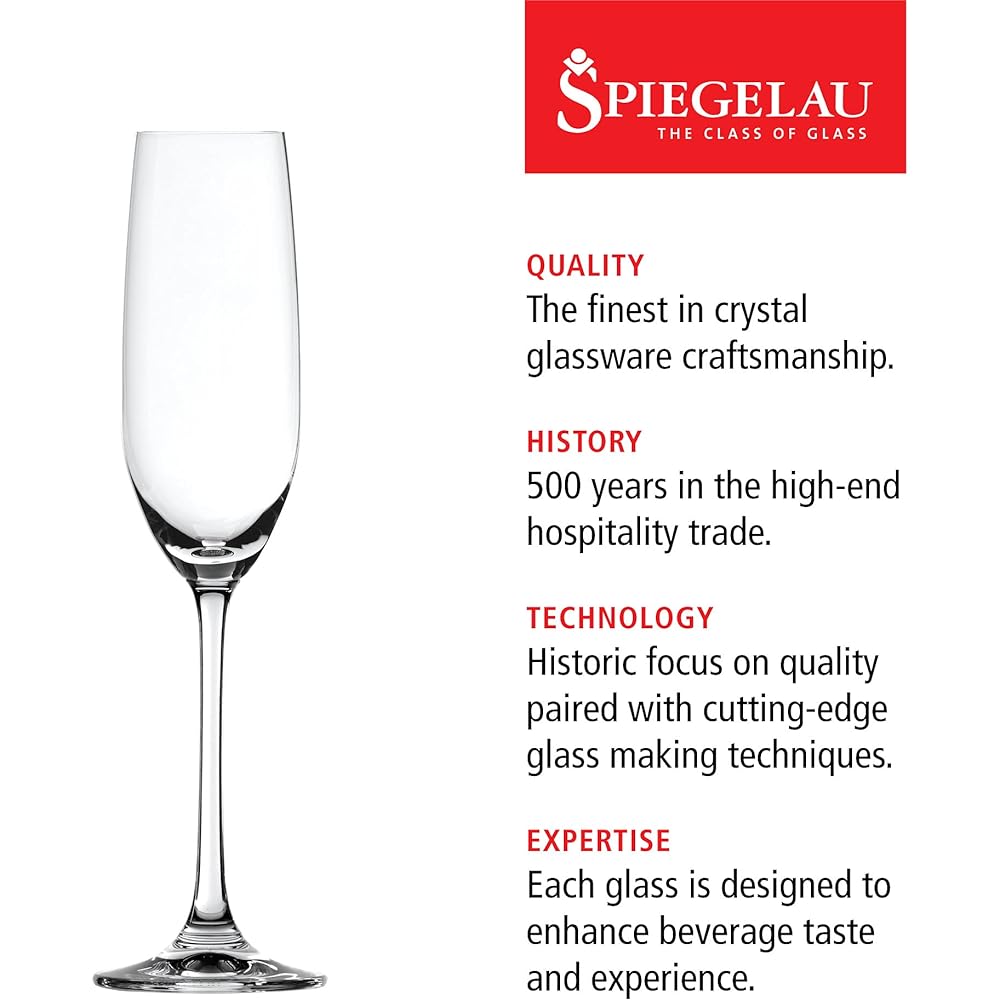 Spiegelau Salute Wine Glass Champagne Flute Glass 210ml 4720175 4 pieces