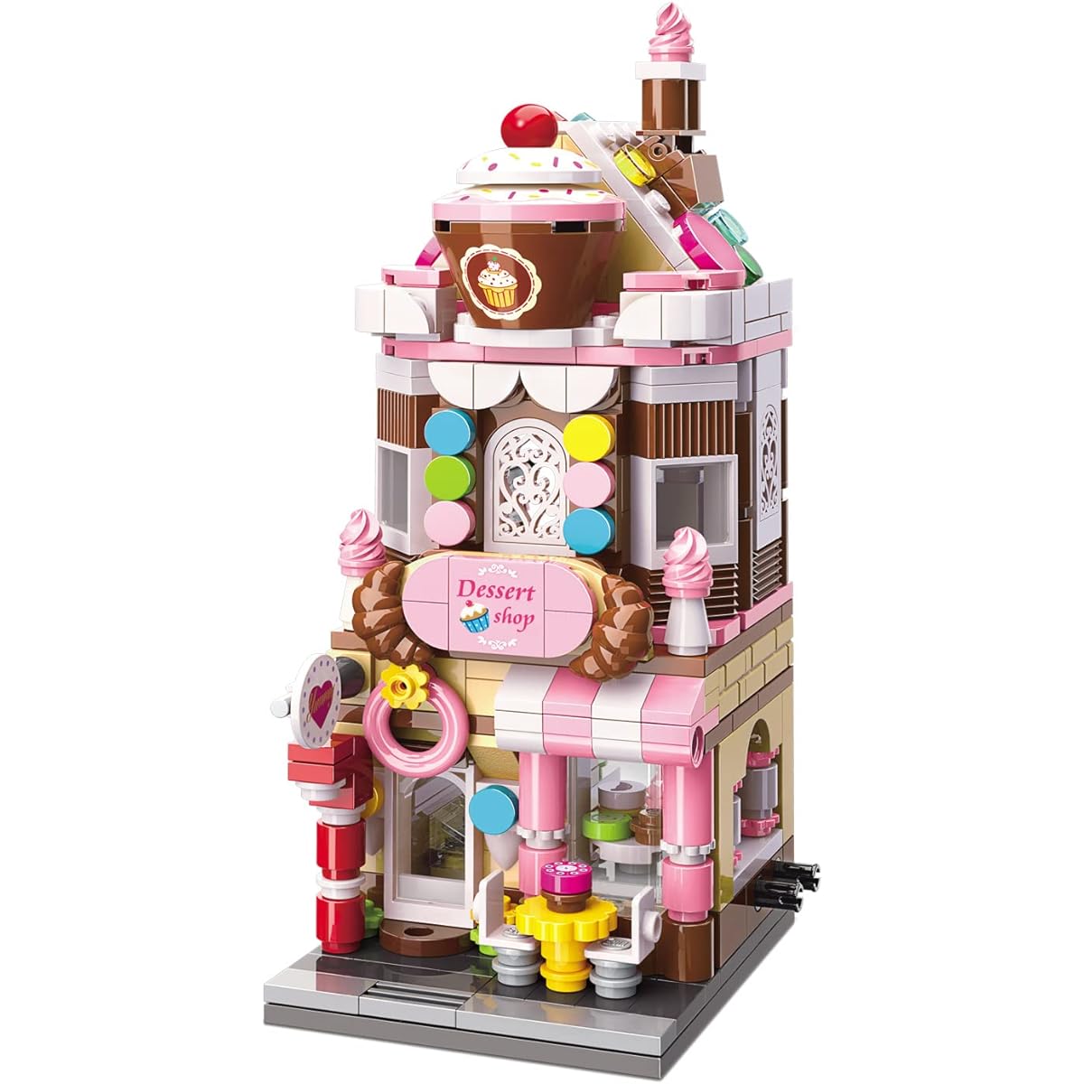 Lyfawe Girls Dream Desert Shop House Building Blocks Kit Street View Model Set Toys for Girls 6-12 Years Old, 344 Pieces Birthday and Christmas Gift