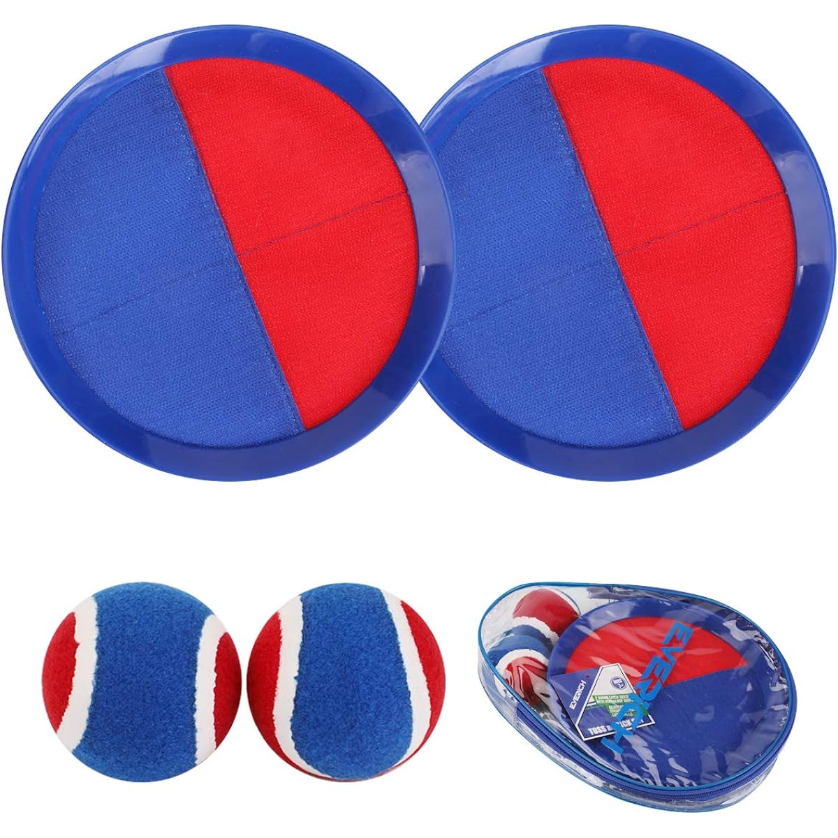 EVERICH TOY Beach Toys Outdoor Games for Kids Ages 3-10-Yard Lawn Games Ball Catch Games Paddle Toss-Upgraded Version Outside Games for Kids/Family Boys and Girls Gifts (2 Rackets, 2Balls, 1 Bag)