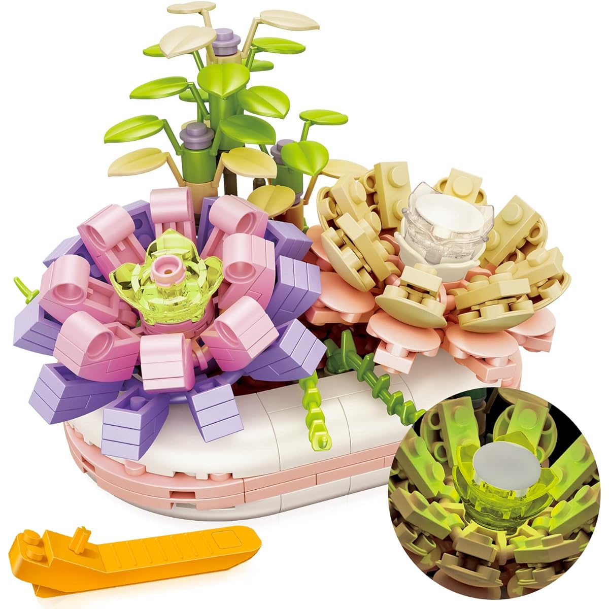 Kimiangel Plant Building Blocks Set, Bonsai Tree Flower Blocks Compatible with Lego Succulents, Gift for Adults/Women/Mother/Girls/Kids Ages 6+ Home or Office Decoration (283 Pieces)