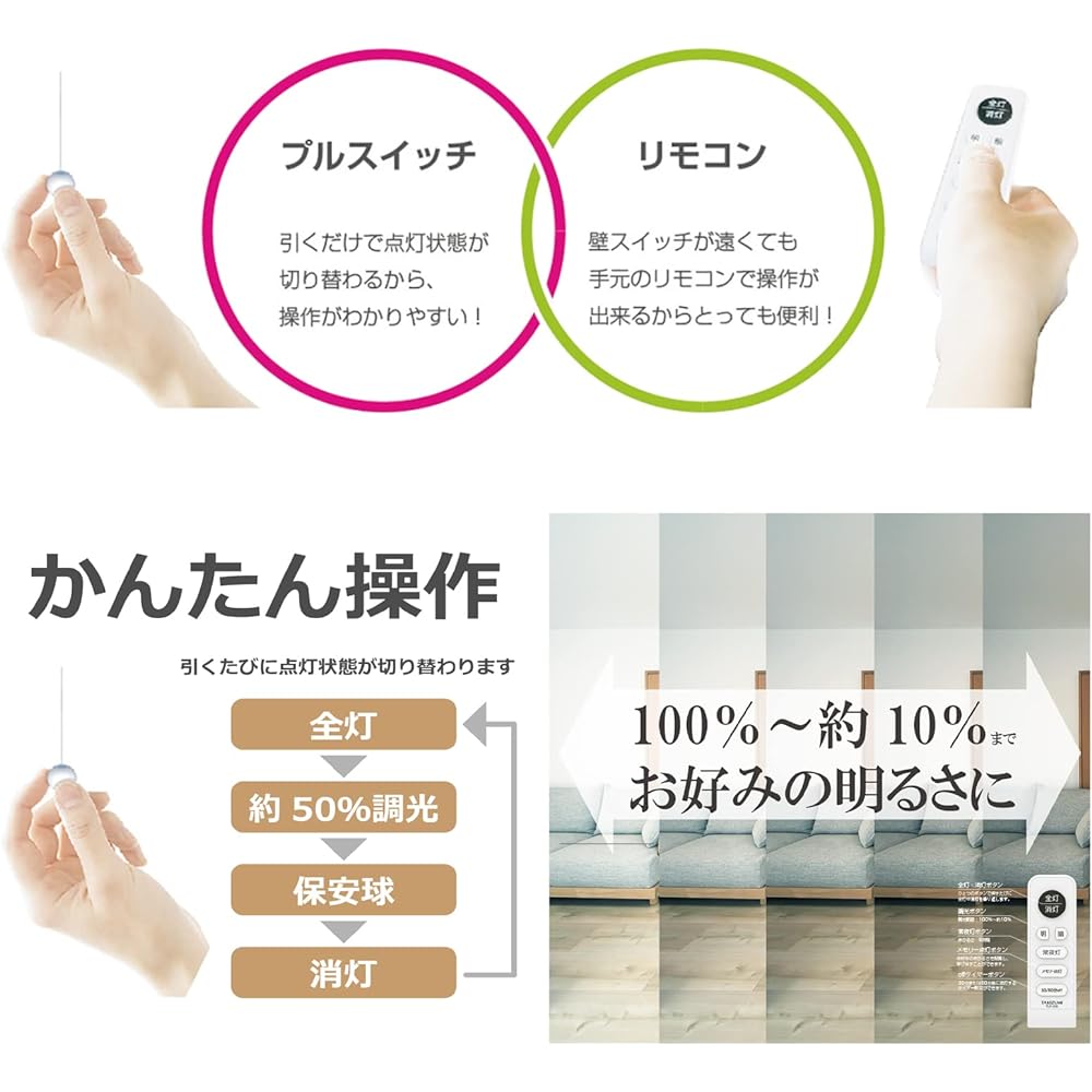 Takizumi [Energy saving, power saving, made in Japan, 5 year warranty] Energy saving industry top class LED pendant light ~8 tatami No construction required, easy installation, remote control included, pull switch included RVR86040