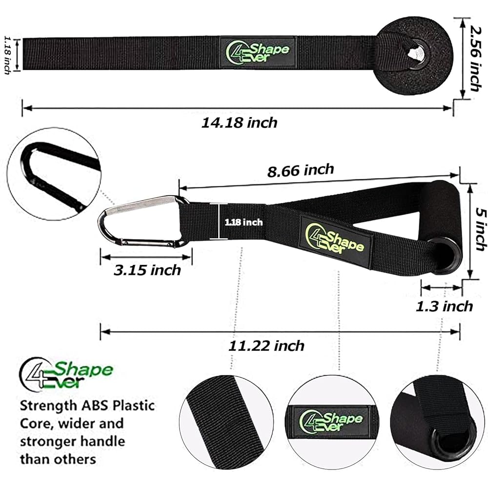 4EverShape Training Tube Tube Training Strength Training Training Machine Exercise Handle Wide Design Resistance Band Handle Door Anchor Carabiner Set of 5