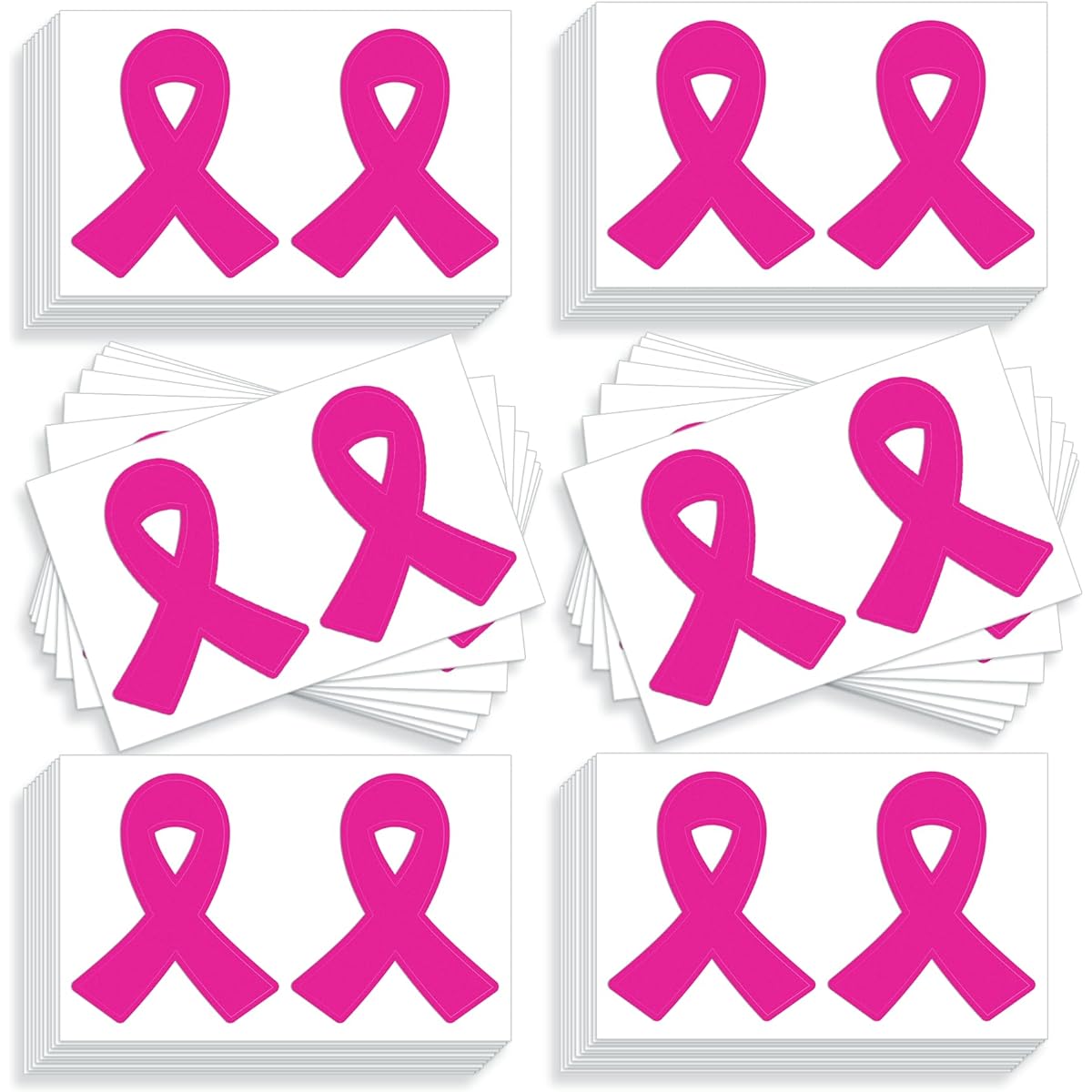Breast Cancer Awareness Stickers, Die Cut Pink Ribbon Stickers, Official Breast Cancer Helmet Decals, Fundraising Charity Giveaways, Survivor Campaign Party Supplies, 300 Pieces