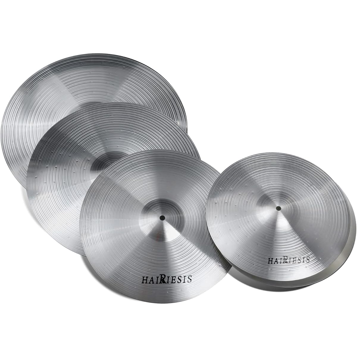 HAIRIESIS Drum Cymbals, Cymbal Pack for Drums, 14"/16"/18"/20" 5-Piece Cymbal Set, Drum Practice Cymbals