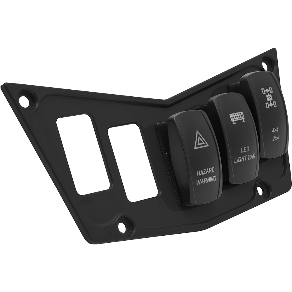 STVMotorsports Custom Aluminum Black Dash Panel for Polaris RZR XP 900 800 S 570 Jagged X with 3 Free Laser Rocker Switches