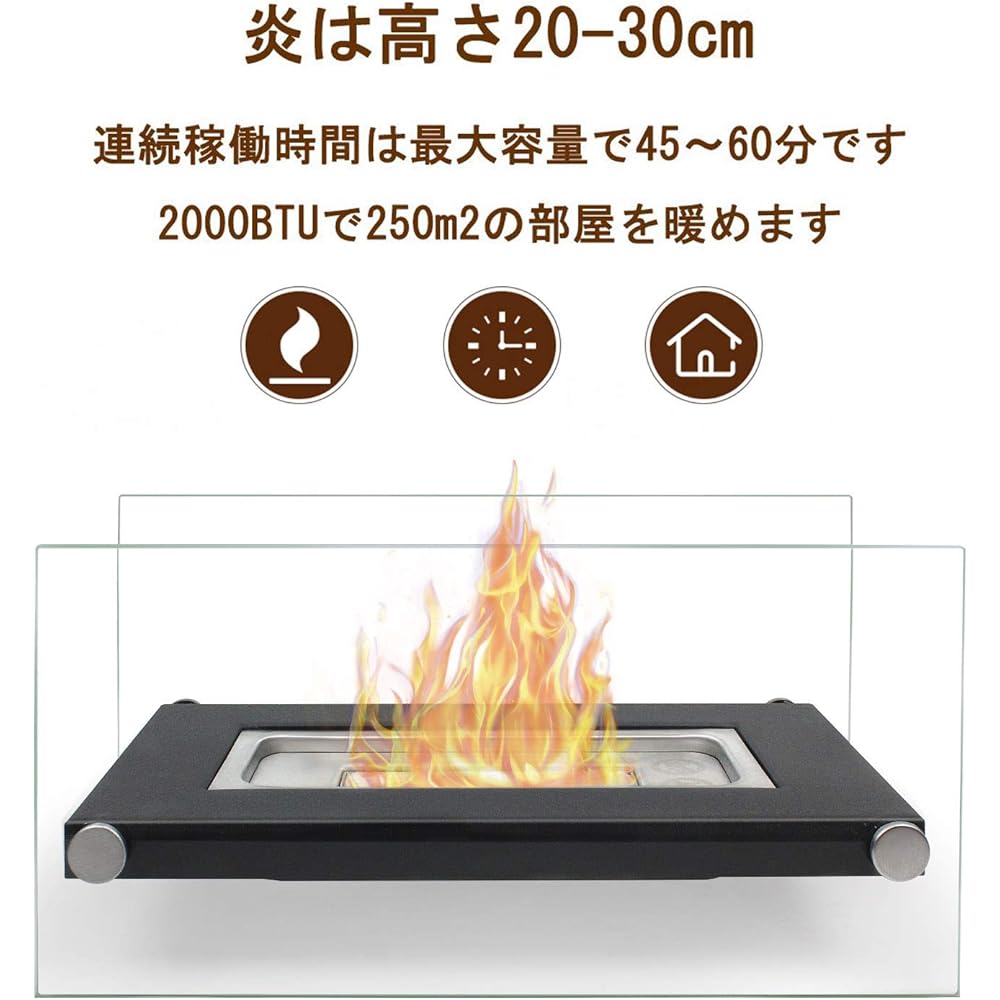 BRIAN & DANY Bioethanol Fireplace Portable Tabletop Fire Bowl Pot Burner for Indoor Use